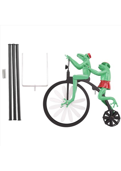 Vintage Bisiklet Rüzgar Spinner, Metal Çift Spinner Sanat, Kedi ve Fare Motosiklet, Weathervanes Paslanmaz, Kurbağa (Yurt Dışından) fiyatları