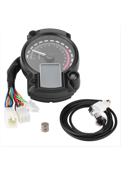 Evrensel LCD Dijital Motosiklet Kilometre Sayacı Kilometre Enstrüman Koso Ayarlanabilir Max 299 Km / Saat 7 Renk Pano (Yurt Dışından)