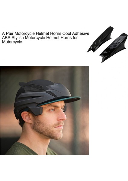 2 Adet Motosiklet Kaskı Sevimli Korna Dekorasyonu Kar Sporları Kask Çıkartması Dekor Kask Dekoratif Korna Siyah (Yurt Dışından) modelleri