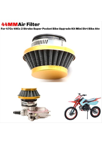 44MM Motosiklet Hava Filtresi 47 / 49CC Çocuk Motosikleti Mini Kir Bisiklet Karbüratör Temizleyici Altın (Yurt Dışından) indirimleri
