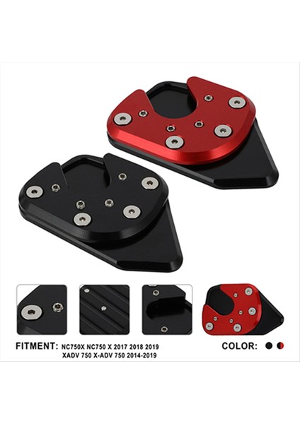 Motosiklet Kickstand Yan Standı Uzatma Destek Plakası Honda XADV750 NC750X 2017-2020 Kırmızı (Yurt Dışından) fiyatları