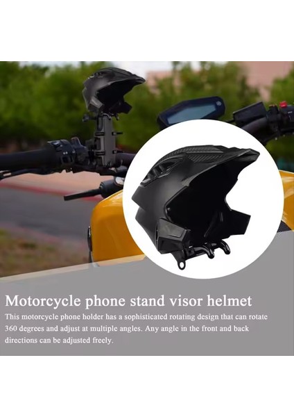 Küçük Telefon Tutucu Güneş Gölge Rotasyon Motosiklet Telefon Dağı Kask Şeklinde Motosiklet Yağmur Geçirmez Navigasyon Telefon Tutucu (Yurt Dışından) fırsatları