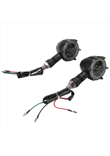 2 Adet Motosiklet Dönüş Sinyali Modifiye LED Iki Renkli Dairesel Flama Dönüş Sinyali Göstergesi Gündüz Farları ile (Yurt Dışından) modelleri