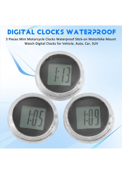 3 Adet Mini Motosiklet Saatler Su Geçirmez Stick-On Motosiklet Dağı Izle Dijital Saatler Araç, Oto, Araba, Suv (Yurt Dışından) fırsatları