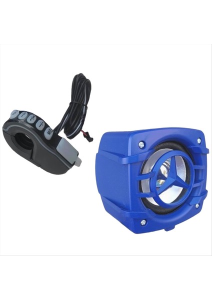 Yeni Geniş Basınç 12-96V Motosiklet Gidonu Bluetooth Ses Elektrikli Araba Modifiye Subwoofer Araba Hoparlörü Mavi (Yurt Dışından)