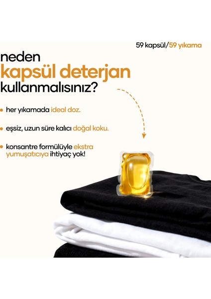 Kapsül Çamaşır Deterjanı Süsen Çiçeği Kokulu - Renkliler ve Beyazlar İçin 59 Yıkama fiyatları