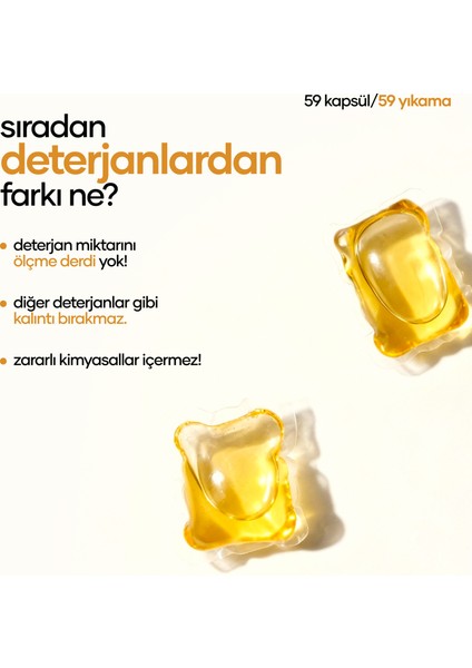 Kapsül Çamaşır Deterjanı Süsen Çiçeği Kokulu - Renkliler ve Beyazlar İçin 59 Yıkama fırsatları