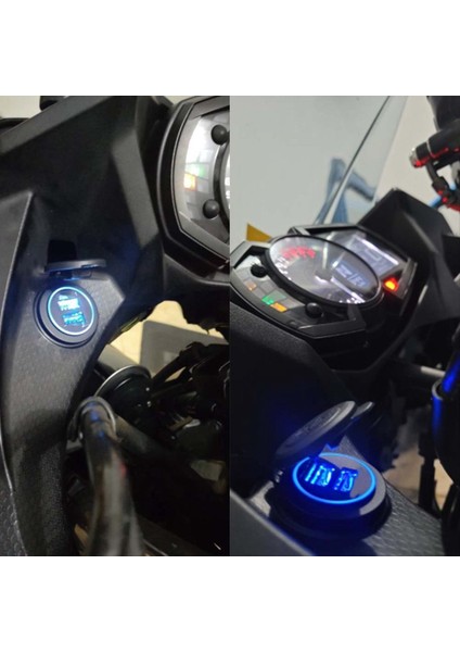 Motosiklet Çift USB Şarj Soketi Dönüştürücü Adaptör Soketi Kawasaki Için 650 1000X300X650 Ninja 400 650 (Yurt Dışından) modelleri