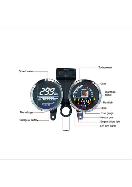Motosiklet Kilometre Saati Takometre Suzuki GN125 125CC 150CC Enstrüman Montaj LED Dijital Kilometre Sayacı Çift Ölçer (Yurt Dışından) indirimleri