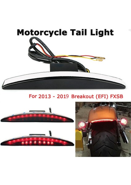 Motosiklet Arka Çamurluk Ipucu LED Fren Kuyruk Işık Lambası Breakout Fxsb 2013 -2019 Arka Çamurluk Ipucu Işık Siyah Lens (Yurt Dışından) modelleri