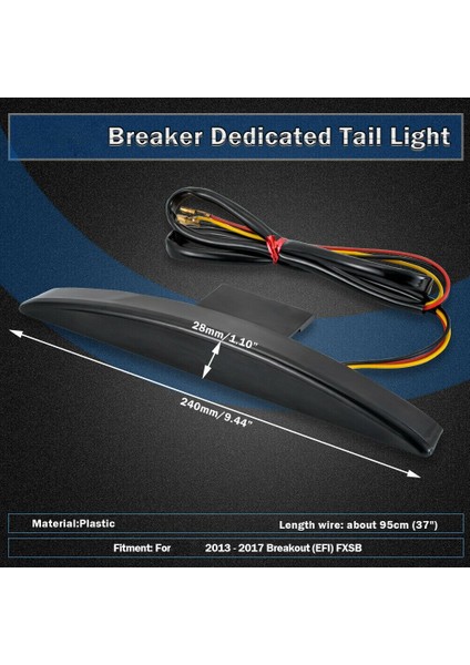 Motosiklet Arka Çamurluk Ipucu LED Fren Kuyruk Işık Lambası Breakout Fxsb 2013 -2019 Arka Çamurluk Ipucu Işık Siyah Lens (Yurt Dışından) fırsatları