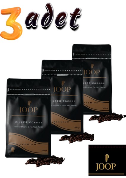Coffee Premium Filtre Kahve Yumuşak Içim Aromatic %100 Arabica 250 gr x 3 Adet