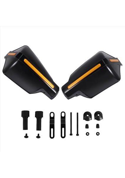 Çift Motosiklet El Muhafızları 7/8 Inç 22MM Gidon Handguard Kolu Koruyucu Bisiklet Fırça Rüzgar Guard (Siyah) (Yurt Dışından)