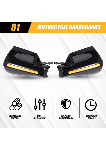 Çift Motosiklet El Muhafızları 7/8 Inç 22MM Gidon Handguard Kolu Koruyucu Bisiklet Fırça Rüzgar Guard (Siyah) (Yurt Dışından) fırsatları