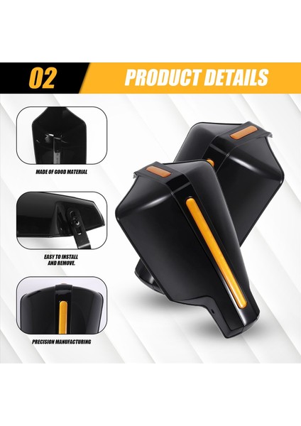 Çift Motosiklet El Muhafızları 7/8 Inç 22MM Gidon Handguard Kolu Koruyucu Bisiklet Fırça Rüzgar Guard (Siyah) (Yurt Dışından) indirimleri
