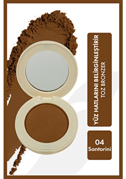 Toz Bronzer Santorini Uzun Süre Kalıcı Kadifemsi Yapı ile Ciltle Bütünleşir fiyatları