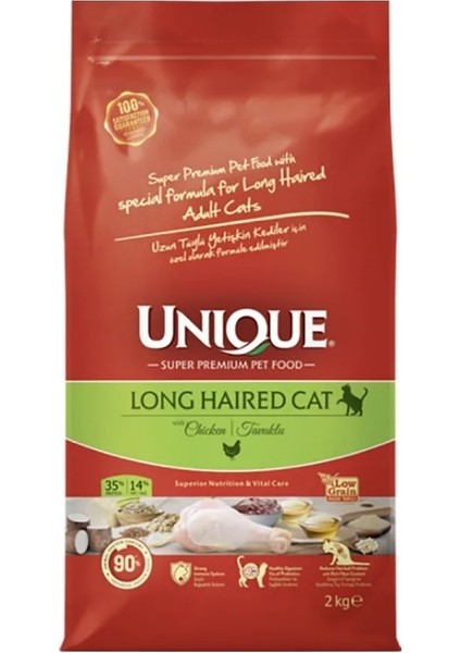 Uzun Tüylü Yetişkin Kedi Maması Tavuklu 2 kg Long Haired Cat