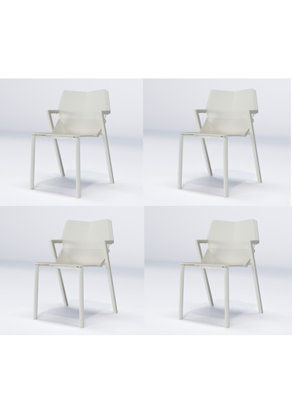 4 Adet Hoka Sandalye Dayanıklı Kolay Temizlenir Üst Üste Konulabilinir