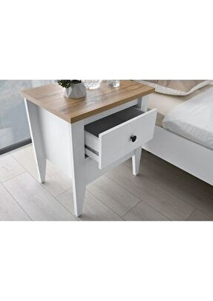 Poleska Genç Odası Takımı Modern Tasarım Beyaz Yonga Levha 5 Parça