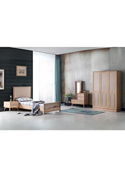 Merida Genç Odası Takımı Yonga Levha Malzemeden 5 Parça Modern Tasarım