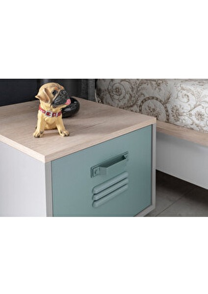 Thor Genç Odası Takımı 5 Parça Yonga Levha Malzeme ile Modern Tasarım Yeşil