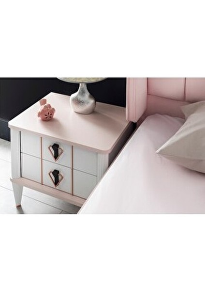 Smurfs White Genç Odası Takımı Yonga Levha Malzemeden 5 Parça Şık Tasarım