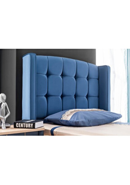 Smurfs Blue Genç Odası Takımı 5 Parça Yonga Levha Mavi Renkli Modern Tasarım