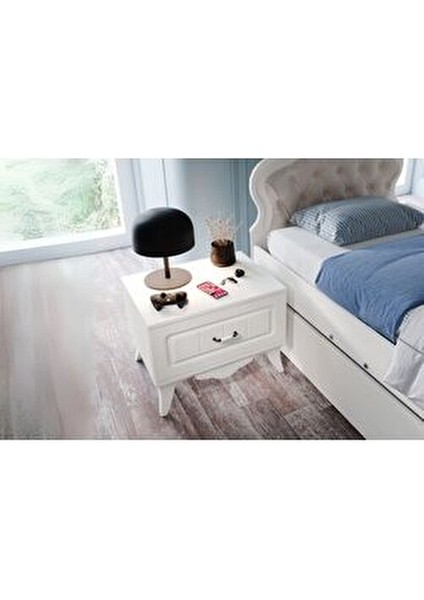 Echo Genç Odası Takımı Modern Tasarım Yonga Levha 5 Parça Beyaz Renk