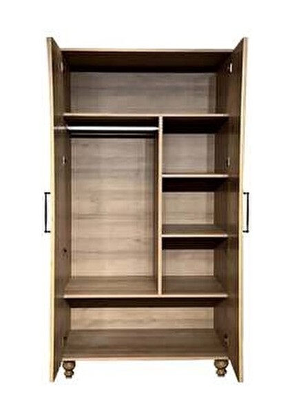 Alin Wood Genç Odası Dolabı MDF Malzeme ile 2 Kapaklı Doğal Ahşap Renk indirimleri