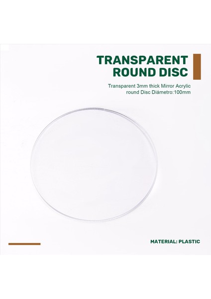 Şeffaf 3mm Kalınlığında Ayna Akrilik Yuvarlak Disk Çap: 100MM (Yurt Dışından) fırsatları