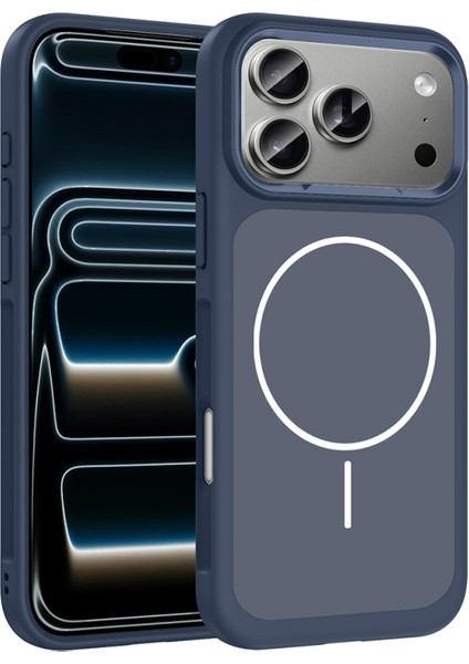 iPhone 17 Pro Max Kılıf M-Safe Şarj Özellikli Metal Kamera Çerçeveli Sanremo Kapak