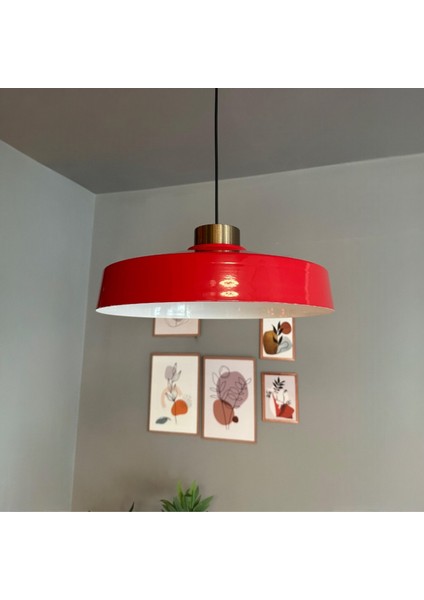 Açe Kırmızı Tekli Eskitme Plafonyer Başlık Avize Retro Sarkıt Ofis Showroom Salon Mutfak Avizeleri modelleri