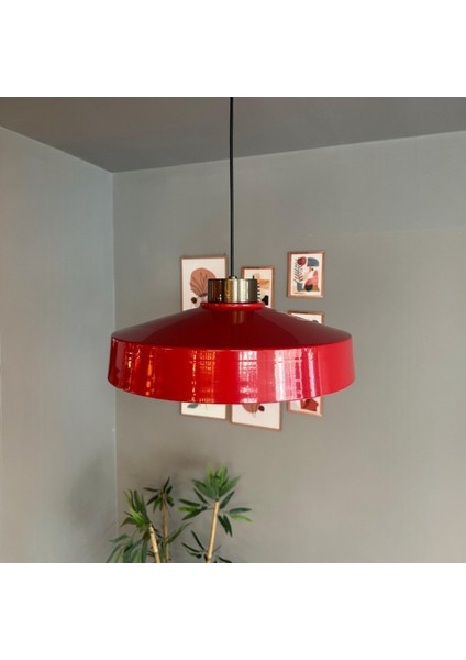 Açe Kırmızı Tekli Eskitme Plafonyer Başlık Avize Retro Sarkıt Ofis Showroom Salon Mutfak Avizeleri fırsatları