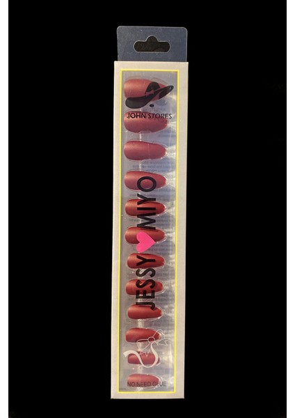 Mat Bordo Renk Takma Tırnak Seti (Yapıştırıcılı) fiyatları