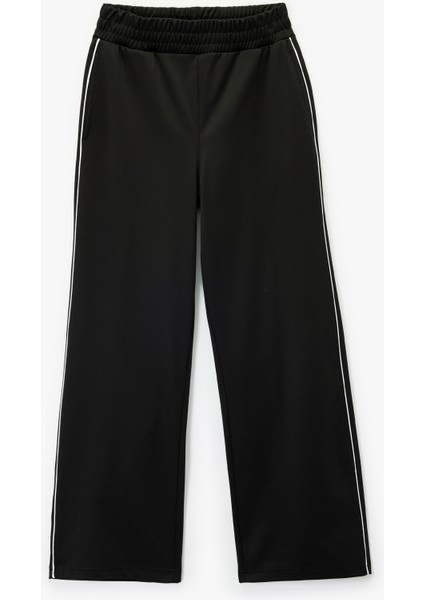 Biyeli Beli Lastikli Geniş Paça Spor Eşofman Altı