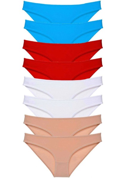 8 Adet Süper Eko Set Likralı Kadın Slip Külot 529