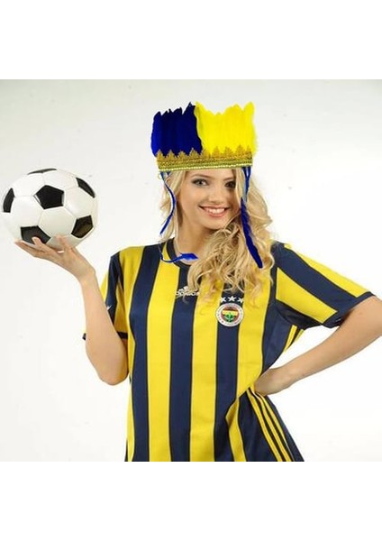 Sarı Lacivert Taraftar Tüylü Saç Bandı
