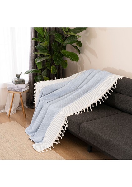 Naturel Koltuk Örtüsü/şalı Açık Mavi