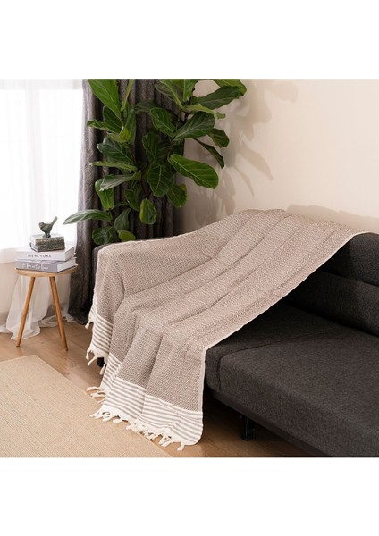 Naturel Koltuk Örtüsü/şalı Açık Kahve