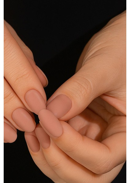Mat Nude Renk Takma Tırnak Seti (Yapıştırıcılı)
