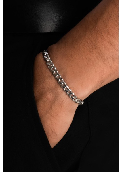 Kronos Gümüş Erkek Zincir Bileklik fiyatları