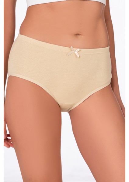 Kadın Yüksek Bel Pamuklu Ribana Slip Külot 3'lü Paket – Esnek & Rahat | Ten K0305 fırsatları