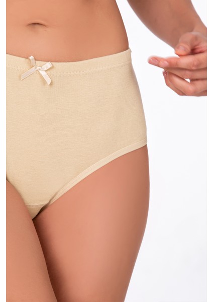 Kadın Yüksek Bel Pamuklu Ribana Slip Külot 3'lü Paket – Esnek & Rahat | Ten K0305 indirimleri