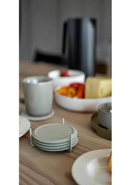 Singles 6'lı Bardak Altlığı Sıcak Gri 3,1 cm - Çap 10 cm indirimleri