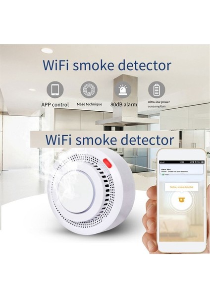 Graffiti Wifi Duman Sensörü Tuya Alarm Dedektörü Çok Yönlü Pratik Kullanışlı ve Taşınabilir (Yurt Dışından)