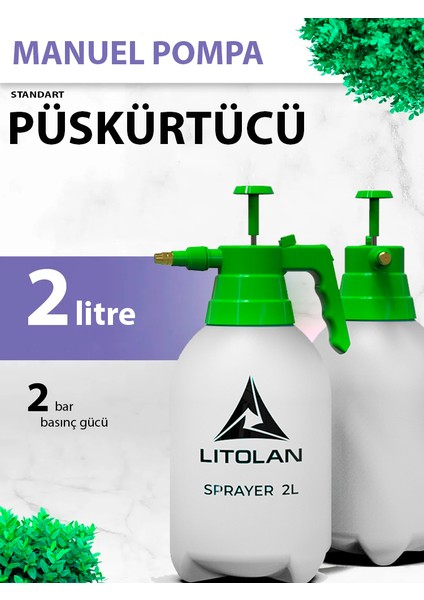 2 Lt. Standart Manuel Püskürtücü, Zirai Ilaçlama, Sulama Pompası