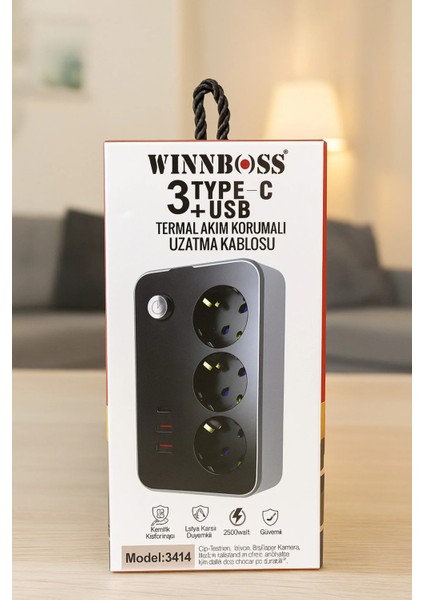 Wınnboss 3 Type-C + USB Termal Akım Korumalı Uzatma Kablosu – Model 3414 fiyatları