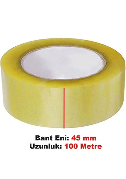 Koli Bandı 45 mm x 100 mt Şeffaf Güçlü Yapışkanlı Kopmayan Bant Bandı (12 Adet) modelleri