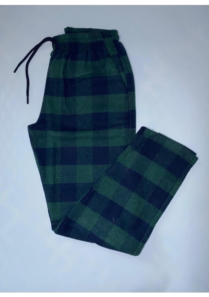 Erkek 2'li Kışlık Ekose Desenli Pazen Pamuklu Pijama Altı modelleri