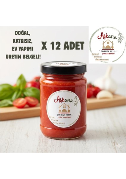 Şişe Domatesi- Doğal, Ev Yapımı, Katkısız, Üretim Belgeli, Domates KONSERVESI-600 gr x 12 Adet fiyatları